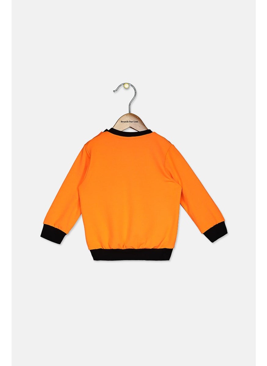 Sergio Tacchini - Toddler Boys Long Sleeve Top, Orange and Black - Image 1