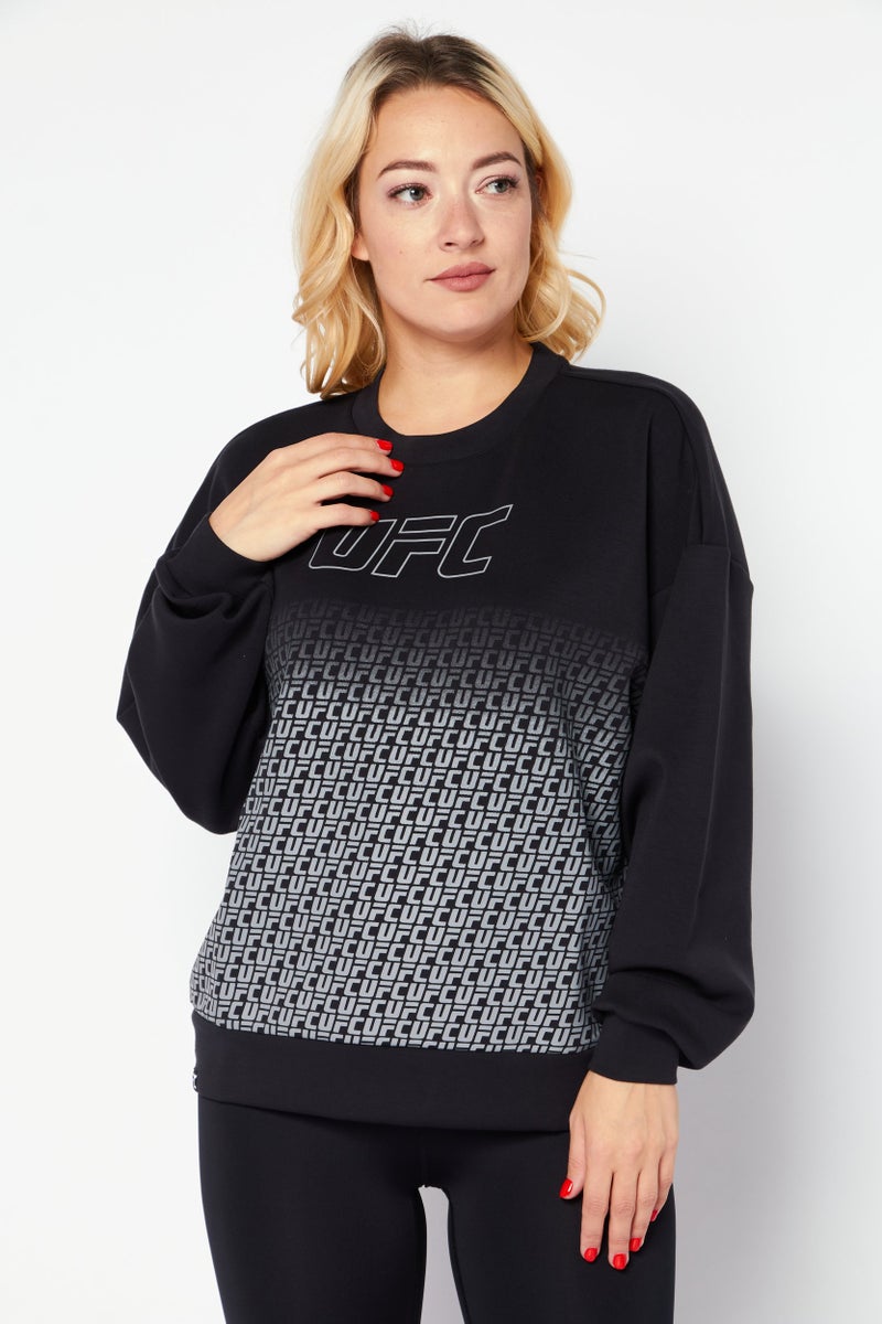 Ufc Women Sportswear Fit Long Sleeves Training Sweatshirt, Black - Image 1