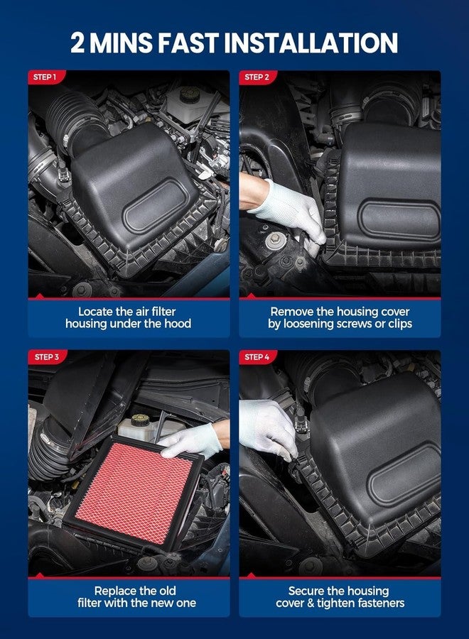 KAX Engine Air Filter, CA11501 Replacement for Buick Encore & Chevrolet Trax, 2013-2022, L4 1.4L, Flexible Panel - Image 5