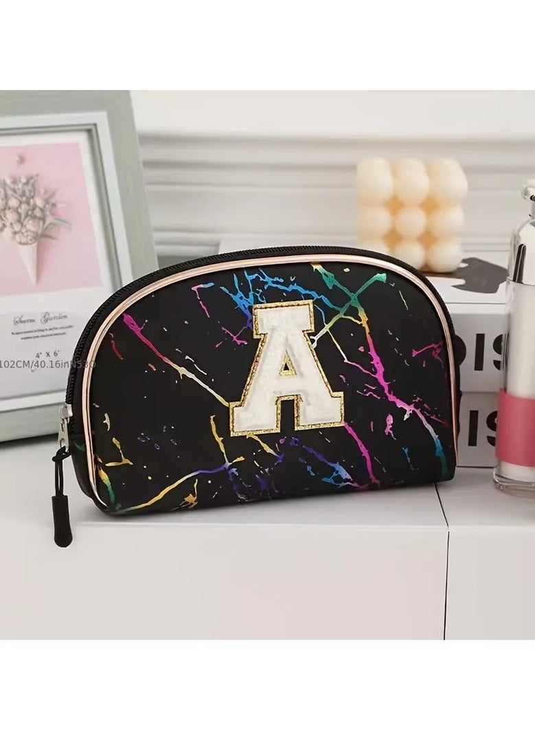 أوريتي 1pc رسالة ديكور حقيبة مكياج السفر حقيبة مستحضرات التجميل سحاب مكياج منظم حقيبة مستحضرات الاستحمام للنساء والفتيات هدية - Image 1