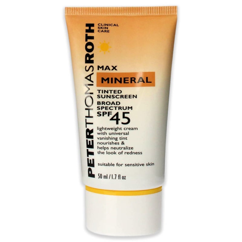 Peter Thomas Roth | Max Mineral Tinted Sunscreen Broad Spectrum SPF 45 | Tinted Moisturizer with SPF, Water-Resistant Mineral Sunscreen For Sensitive Skin, 1.7 Fl Oz - Image 2