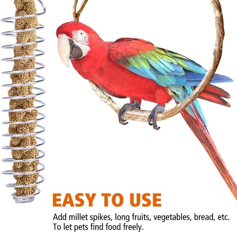 DONGKER 2 Pcs Parrot Treat Holder,Stainless Steel Food Skewer for Parrot Parakeet Cockatiels - Image 2