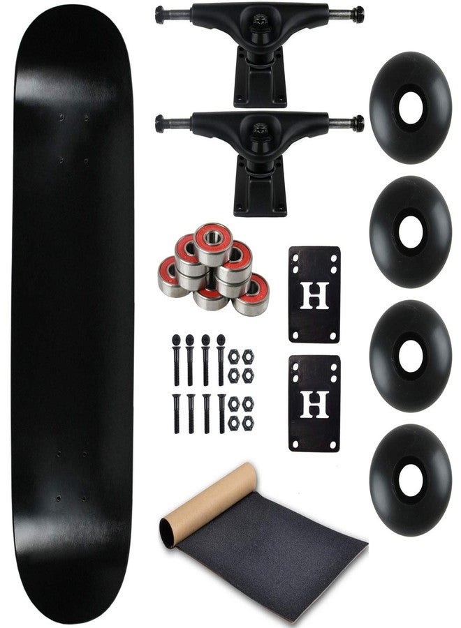 Moose Complete Skateboard Dip Black 8.5" with Black Trucks and Black Wheels - Image 1