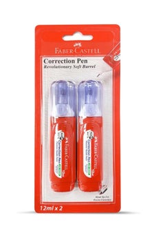 FABER-CASTELL Faber-Castell Correction Pen Metal Tip 12ml 2Pcs, Metal tip for precise correction  - Image 1