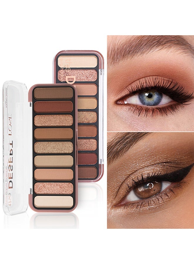 HUDA STORY The Desert Rose Eyeshadow Palette, Neutral Nude Brown Eyeshadow Palette Makeup,9-Color Matte Eye shadow & Shimmer Eyeshadow Palette,Long-Lasting Waterproof Eye shadow,Versatile Eye Makeup Looks - Image 1