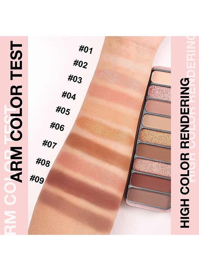 HUDA STORY The Desert Rose Eyeshadow Palette, Neutral Nude Brown Eyeshadow Palette Makeup,9-Color Matte Eye shadow & Shimmer Eyeshadow Palette,Long-Lasting Waterproof Eye shadow,Versatile Eye Makeup Looks - Image 4