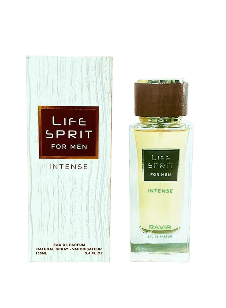 RAVIR Life Spirit Intense for Men Eau De Parfum - 100ml | Long-Lasting Woody Aromatic Masculine Fragrance - Image 1