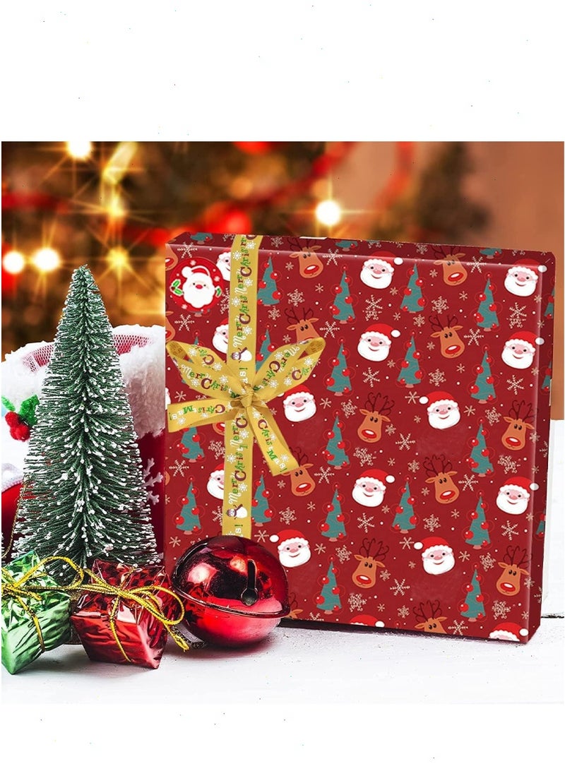 10 Sheets Christmas Wrapping Paper for Kids Boys Girls Man Women Gift's, Holiday Gift Wrap Paper with 63Pcs Gift Tag Stickers and 2 Rolls of Gift Ribbons Christmas Decorations - Image 5