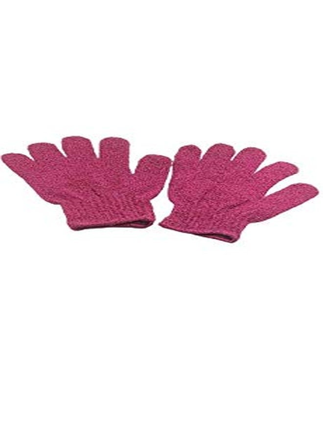 BRUSHMAN Exfoliating Dual Texture Bath Gloves for Shower, Spa, Massage and Body Scrubs, Dead Skin Cell Remover, Heavy Glove (1 Pair) (Red) - Image 1