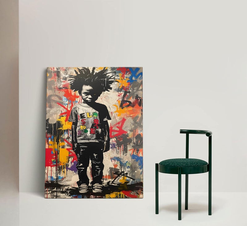 EVPYXFUT Graffiti Wall Art Street Pop Graffiti Canvas Prints Black Boy Pictures Colorful Figure Poster Black Boy Colorful Paintings Abstract Modern Wall Decor For Living Room Bedroom Framed - Image 4
