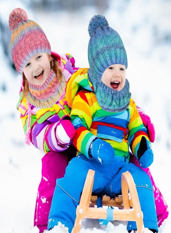 LeeLoon Kids Winter Hat Scarf Gloves Set, Kids Beanie Hat Neck Scarf Mittens with Thick Warm Fleece for Boy Girl 3-10 Years Old - Image 4