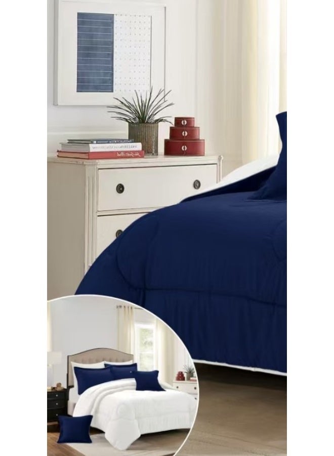 مينجلي طقم لحاف نفرين فندقي ساده ذو طابع وجهين ليمنحك النومه المثالية من خامه المايكروفايبر مقاس ٢٣٠*٢٥٠سم - Image 2