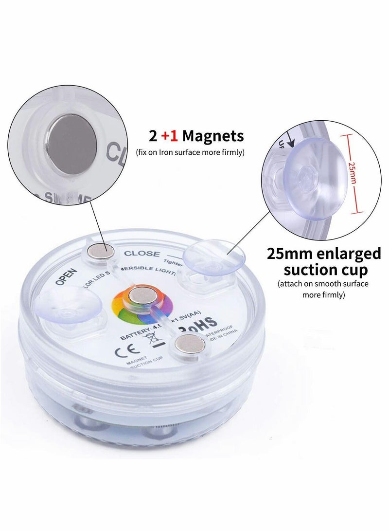 Submersible LED Lights with Strong Magnet, Suction Cup, RF Remote, 13 Underwater Led Pool IP68 Waterproof, Battery Operated Pond Light for Bathtub, Shower, Hot Tub, Party - Image 2