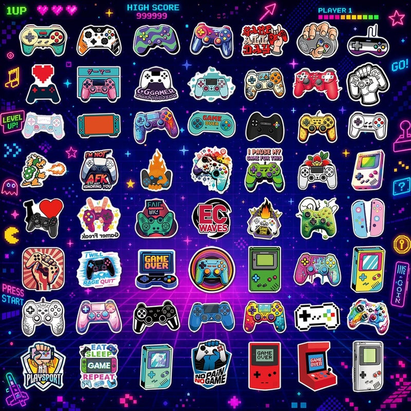 QTL Waterproof Video Game Vinyl Stickers Pack for Laptop Scrapbooking (100 Pcs Game Style) - Image 3