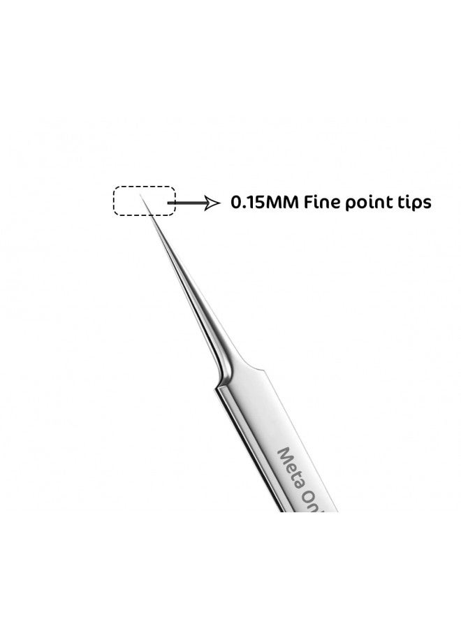 Meta Online LLC Ultra Fine Tweezers Straight Tip Non Magnetic Tweezers Precision Stainless Steel Titanium Alloy ESD Safe Micro Soldering Tweezers Motherboard Work For iPhone iPad German  - Image 1
