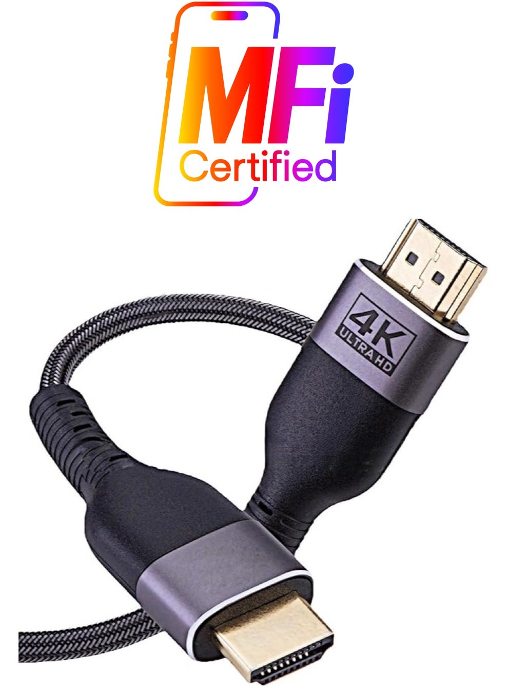 4K HDMI Cable High-Speed 18Gbps Black HDMI to HDMI Video Wire Ultra HD 3D 4K HDMI Cord Braided for UHD TV Gaming Play PC Laptop,Apple TV (3M)