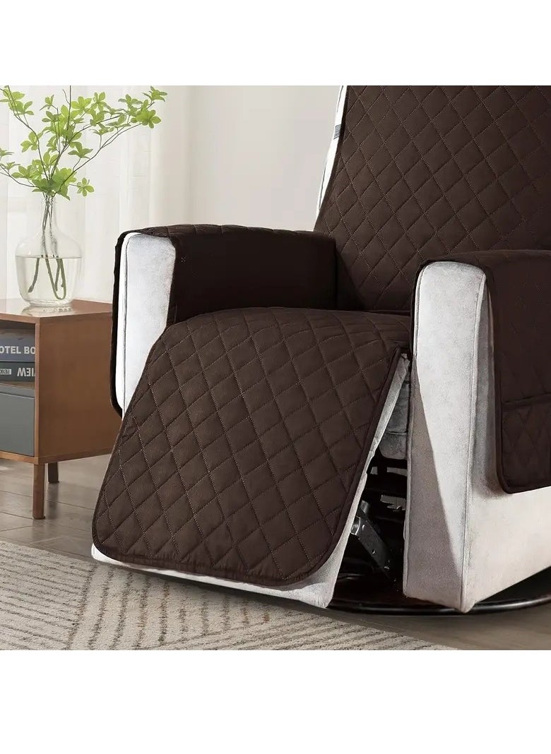 Gonice 1PCS Non-Slip Recliner Chair Cover Sofa Slipcover, Pet Cover For Small Recliner Chair With Elastic Straps, Washable Reclining Chair Cover Recliner Furniture Protector  - Image 4