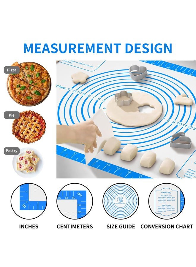 Mimekitchen Pastrty Mat for Dough Rolling, Silicone Baking Mat with Measurement, Fondant Mat for Making Cookies Macarons Bread Pizza Oven Mat, Silicone Mat for Baking - Image 2