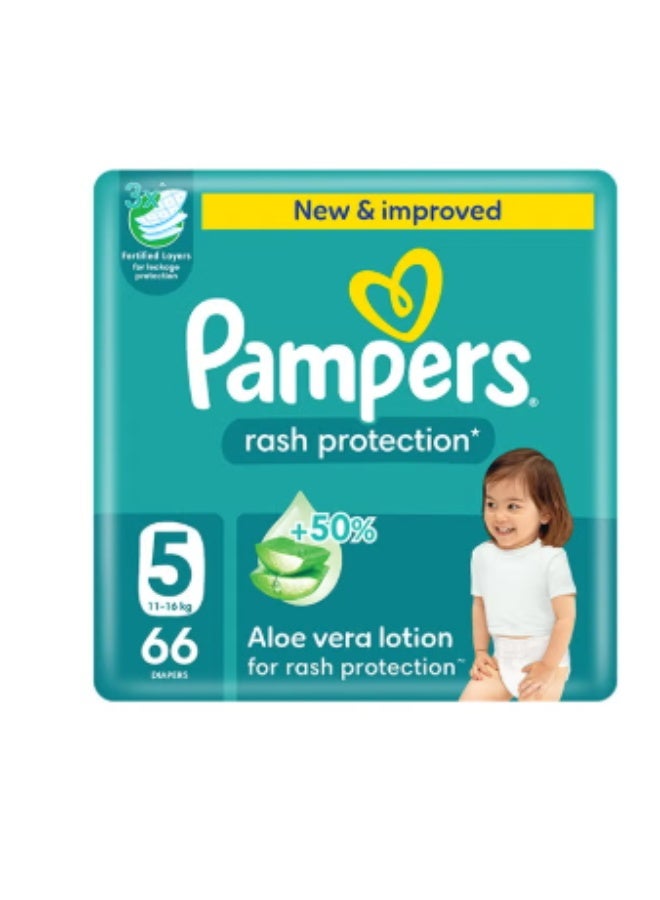 Aloe Vera Taped Diapers Size 5 Giant Pack 66 Count