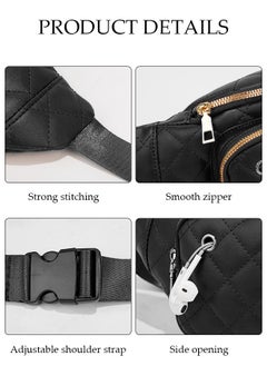 DUNISO Waist Bag for Men and Women Waterproof Multipurpose Chest Shoulder Bag with Buckle Everyday Carry Bag Sling Bag for Travel Work Sports Black Pack  - Image 5