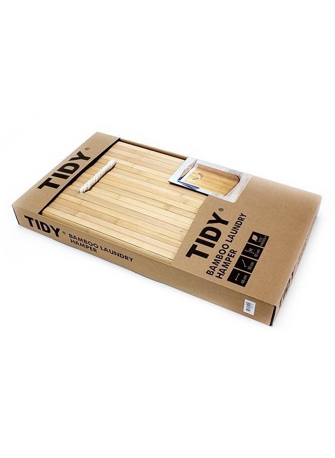 Rectangular Foldable Laundry Basket Brown 40x30x60cm - Image 2