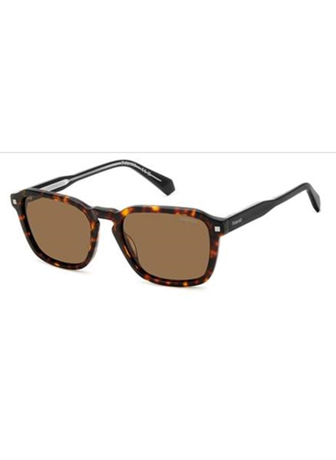 Polaroid - نظارات شمسية مستطيلة للحماية من الأشعة فوق البنفسجية للجنسين - PLD 4156/S/X GOLD 53 مقاس العدسة: 53 ملم ذهبي - Image 1