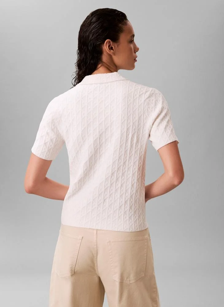 CALVIN KLEIN All Over Print Half Zip Polo