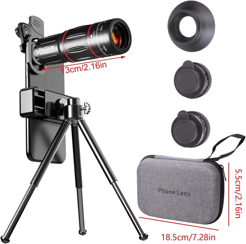 28X Telephoto Lens with Fisheye Wide Angles Photography for Most Phone Video Taking Clip Type Smartphone Set - Image 5