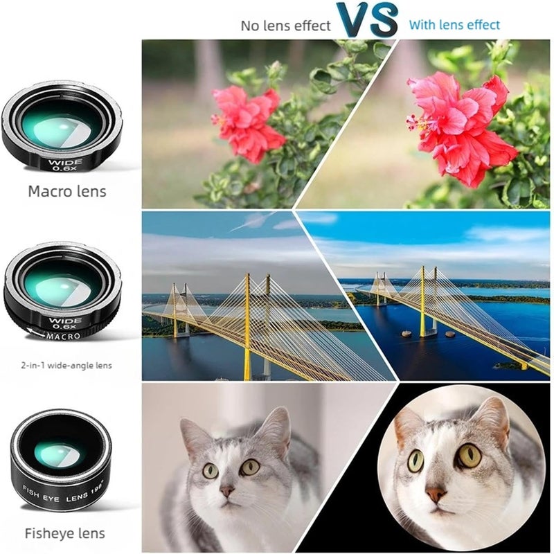 28X Telephoto Lens with Fisheye Wide Angles Photography for Most Phone Video Taking Clip Type Smartphone Set - Image 2