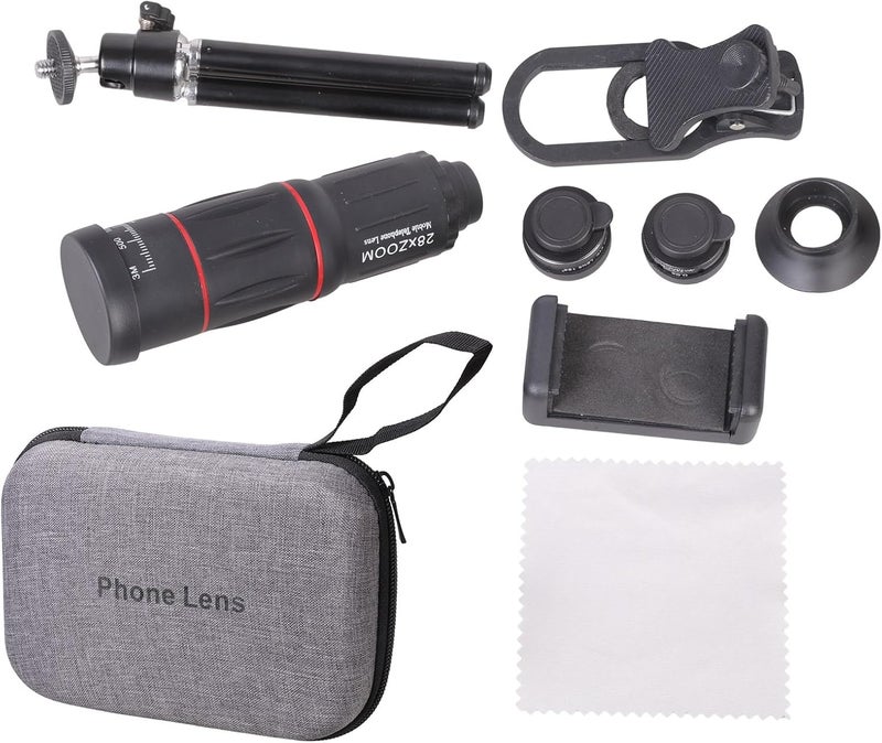 28X Telephoto Lens with Fisheye Wide Angles Photography for Most Phone Video Taking Clip Type Smartphone Set - Image 3