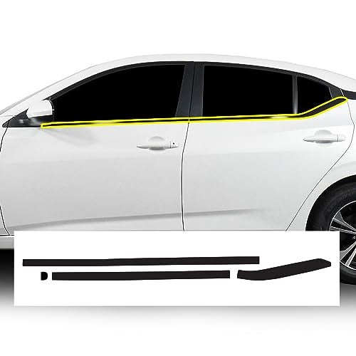 BOGAR TECH DESIGNS for Nissan Sentra 20202025 Side Window Chrome Delete Precut Vinyl Trim Overlay Gloss Black Blackout Appearance - Image 1