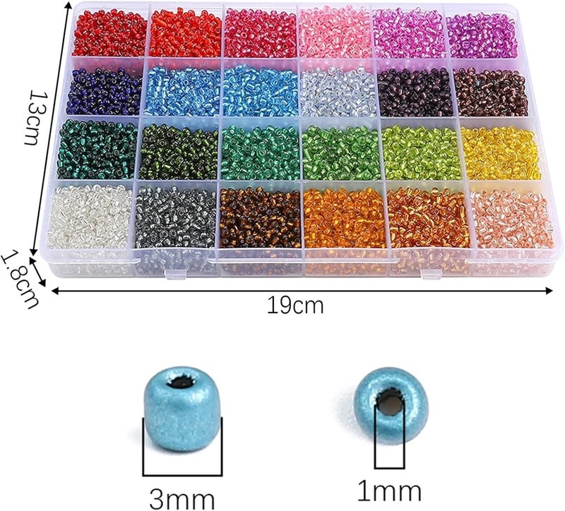 Seed Beads 1 Set 24 Grid Rice Bead Box 3.0mm Loose Handmade DIY Jewelry Bracelet Earring Accessories(Style1) - Image 5