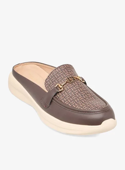 Flora Bella By Shoexpress Women Monogram Print Buckle Accent Slip-On Mules