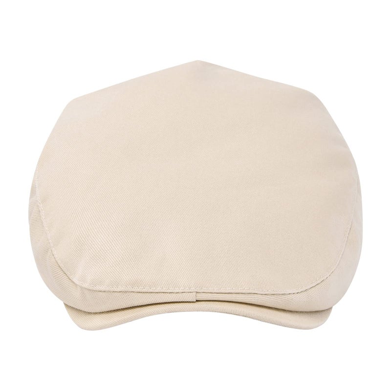 STARANCE Men's Cotton Ivy Gatsby Newsboy Hat Summer Driving Scally Cap Thin (Khaki, 7 1/2) - Image 3