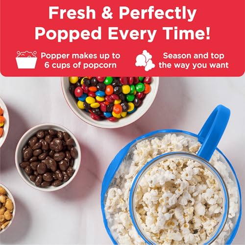 Ecolution Patented Micro-Pop Microwave Popcorn Popper with Temperature Safe Glass, 3-in-1 Lid Measures Kernels and Melts Butter, Made Without BPA, Dishwasher Safe, 1.5-Quart, Blue - Image 3