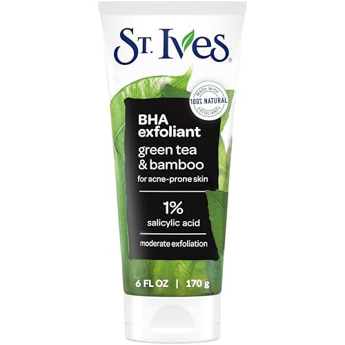 St. Ives Blackhead Clearing Face Scrub, Clears Blackheads & Unclogs Pores, Green Tea & Bamboo, Salicylic Acid Acne Treatment Facial Scrub, Moderate Exfoliator Skin Care with Natural Exfoliants 6 oz - Image 1