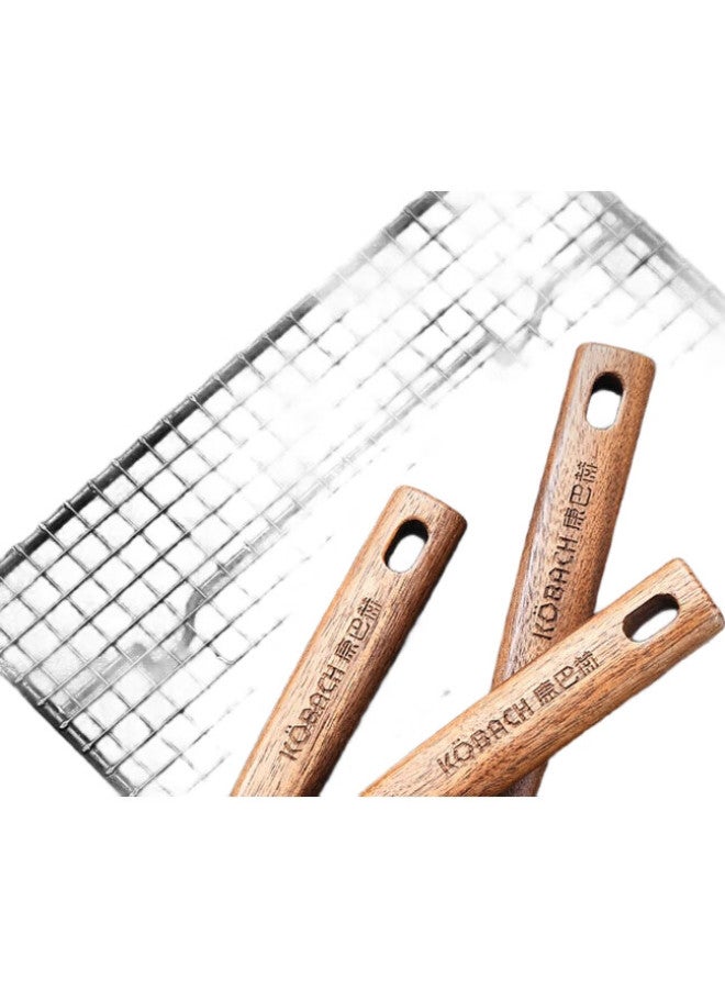 KBH Strainer, 304 Stainless Steel, Walnut Wood Handle, Anti-Scalding, For Dumplings And Noodles, 12Cm, Oil-Frying Ladle, Skimmer - Image 2