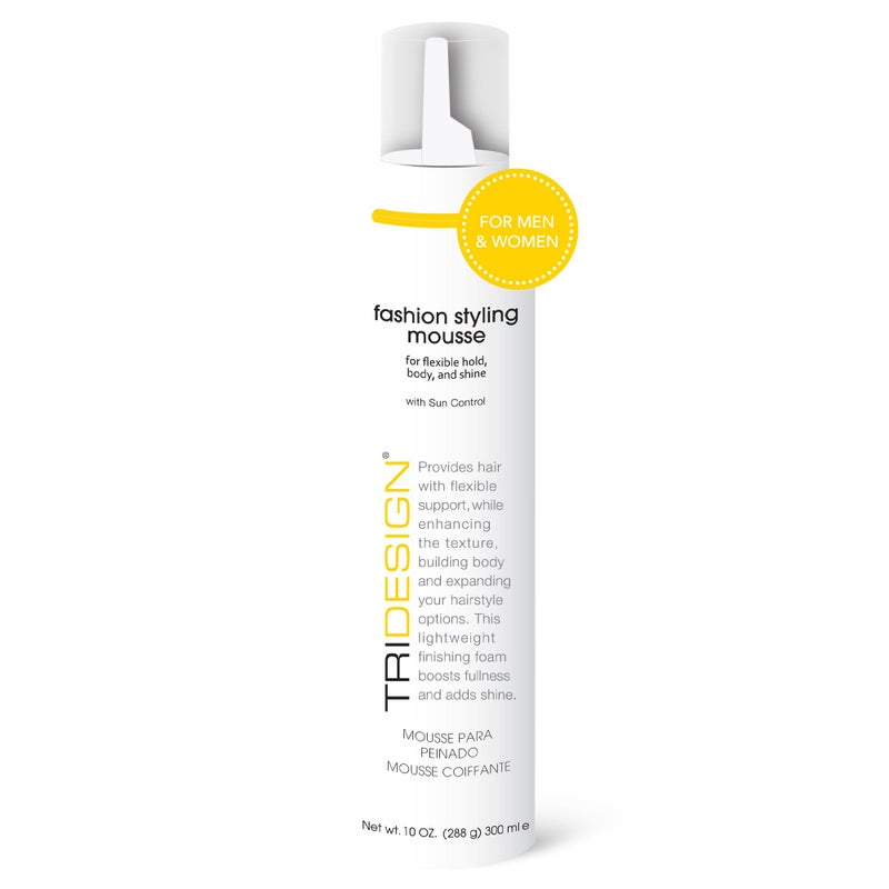 TRIDESIGN TRI Fashion Styling Mousse  Wavy Hair Volumizer  Curl Tamer with Frizz Control Shine  Styling Options for Women Hair Foam  10 Ounce 