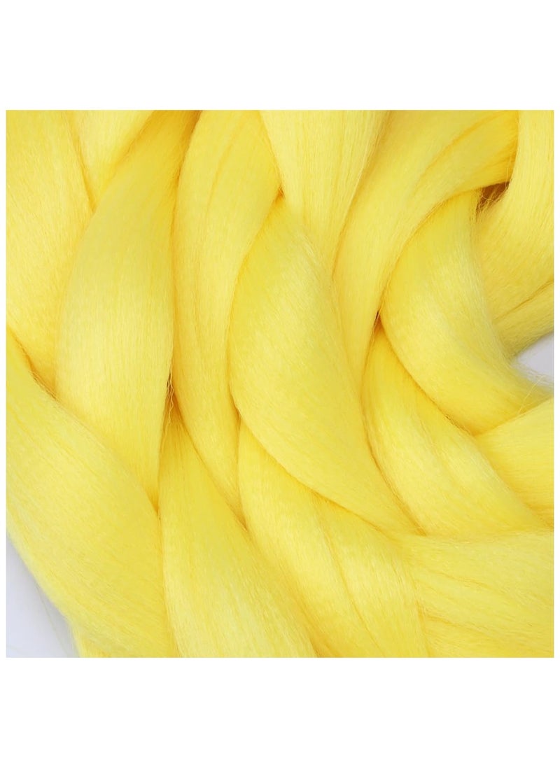 Estelle African braids Hair Extension,Crochet Braiding Hair Extensions Synthetic Braiding Hair High Temperature Synthetic Fiber Yaki Jumbo Braiding Hair (yellow/3 pcs)  - Image 3