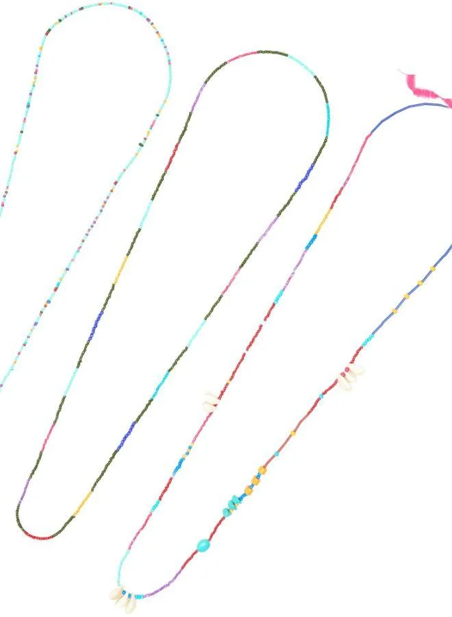 Parfois Multicolour Set Of Necklaces With Multicolor Beads And Pendant for Women | Best Price UAE
