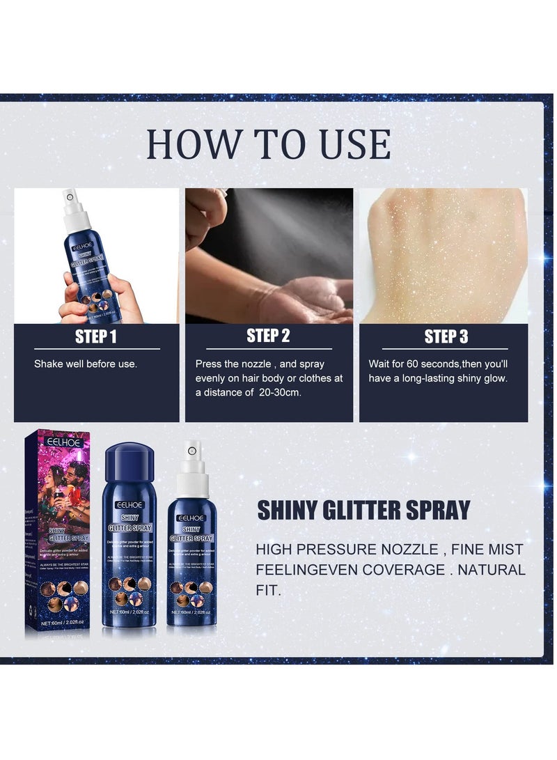 SYOSI Glitter Body Spray, Makeup Glitter Powder, Highlight Glitter Powder, Suitable for Body, Face, Hair, Nails, Clothing - Image 2