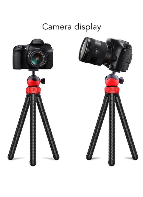 Camera Stand, Multi Angle Shooting 360 Degree Rotation Tripod Stand Mini Flexible Octopus Tripod Spider Stand Holder Black/Red
