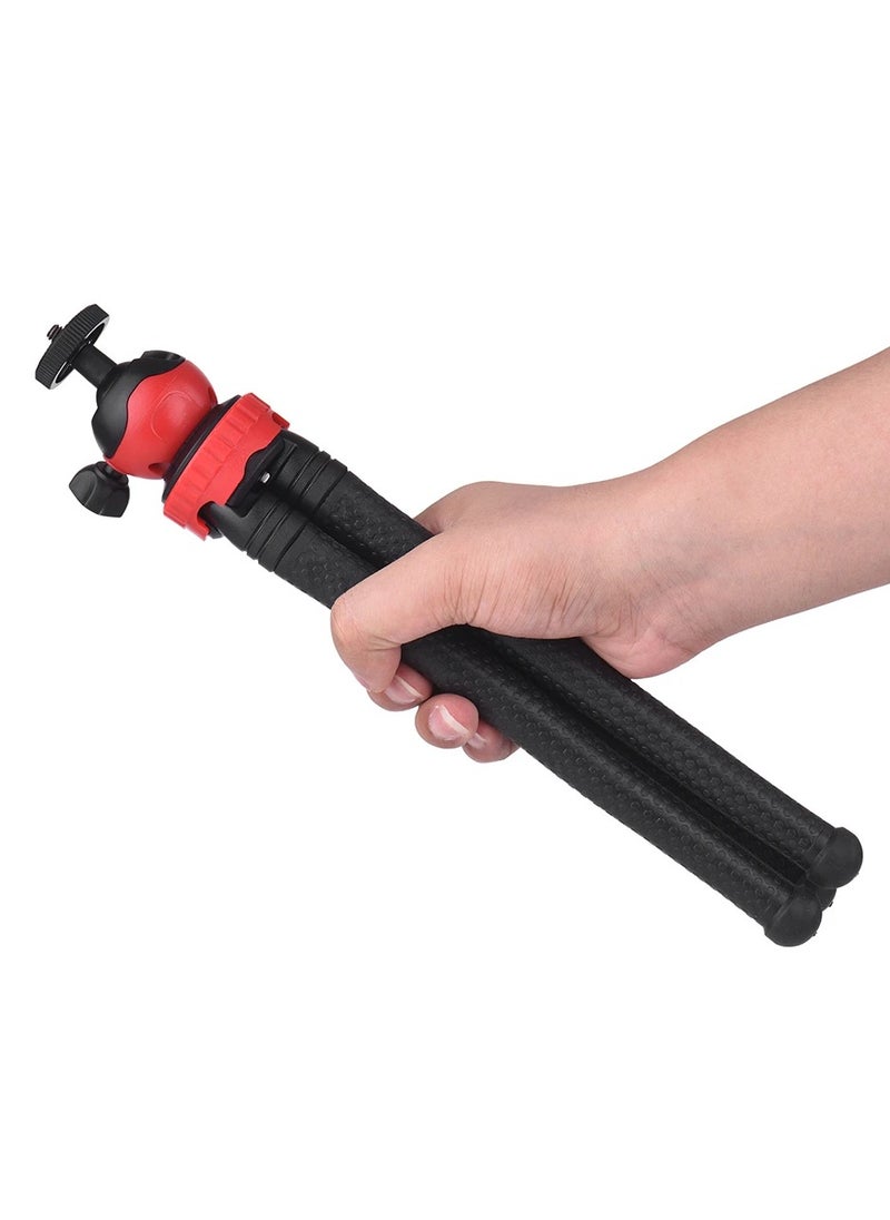 ELTRAZONE Camera Stand, Multi Angle Shooting 360 Degree Rotation Tripod Stand Mini Flexible Octopus Tripod Spider Stand Holder Black/Red  - Image 3