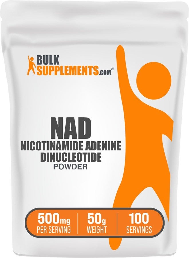 BulkSupplements.com NAD Powder - Nicotinamide Adenine Dinucleotide, NAD Supplement 500mg - for Energy Support, Pure & Gluten Free, 500mg per Serving, 50g (1.8 oz) (Pack of 1) - Image 1