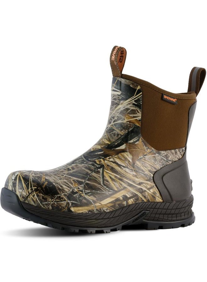 Showave Men's Rain Boots Waterproof Excursion Rubber Boots Insulated Mud Booties for Trekking Gardening Farming Camping Fishing and Chore Work (Camo, Size 9) - Image 1