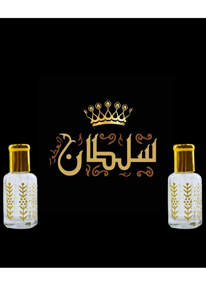 سلطان 2 قطع مخلط سلطان العطور ثابت يدوم أطول عبوة اقتصادية 12 مل