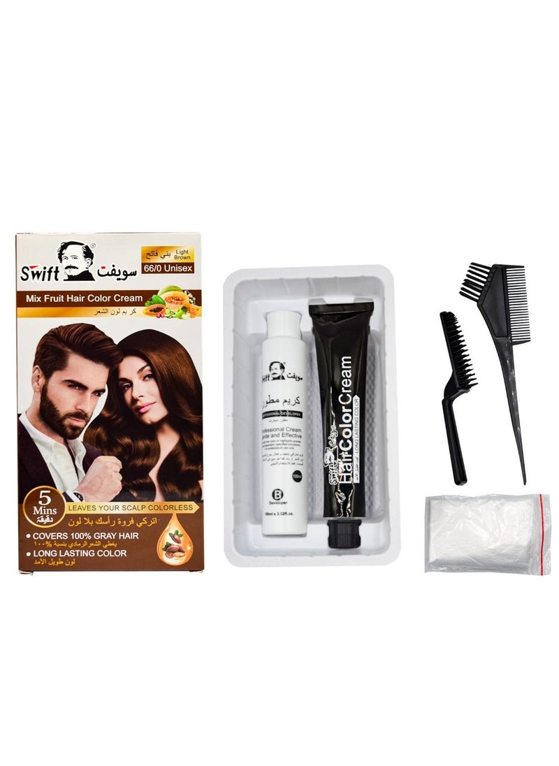 Swift Mix Fruit Hair Color Cream Light Brown 66/0  - Image 2