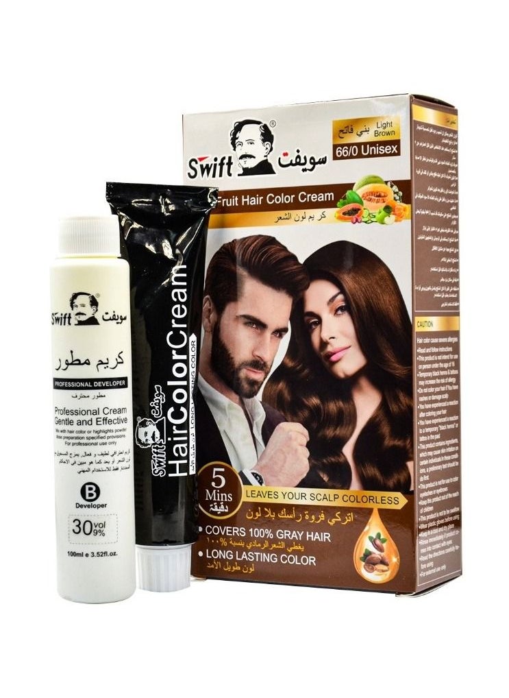 Swift Mix Fruit Hair Color Cream Light Brown 66/0  - Image 1