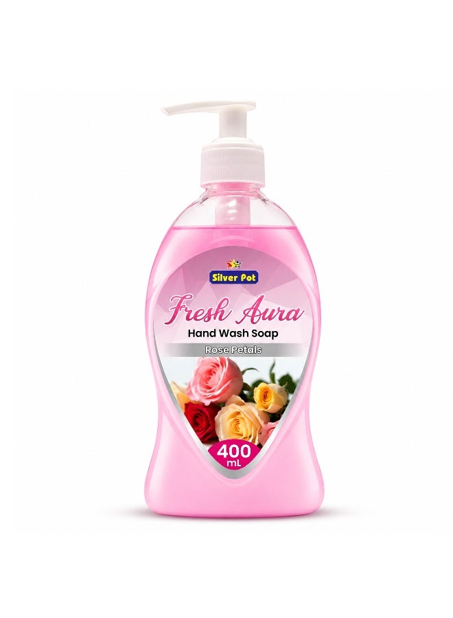 Silver Pot Rose Petal Hand Wash – 400ml – Gentle Hydrating Formula with Refreshing Rose Petal Scent, Effective Germ Protection, and Daily Care - Image 1