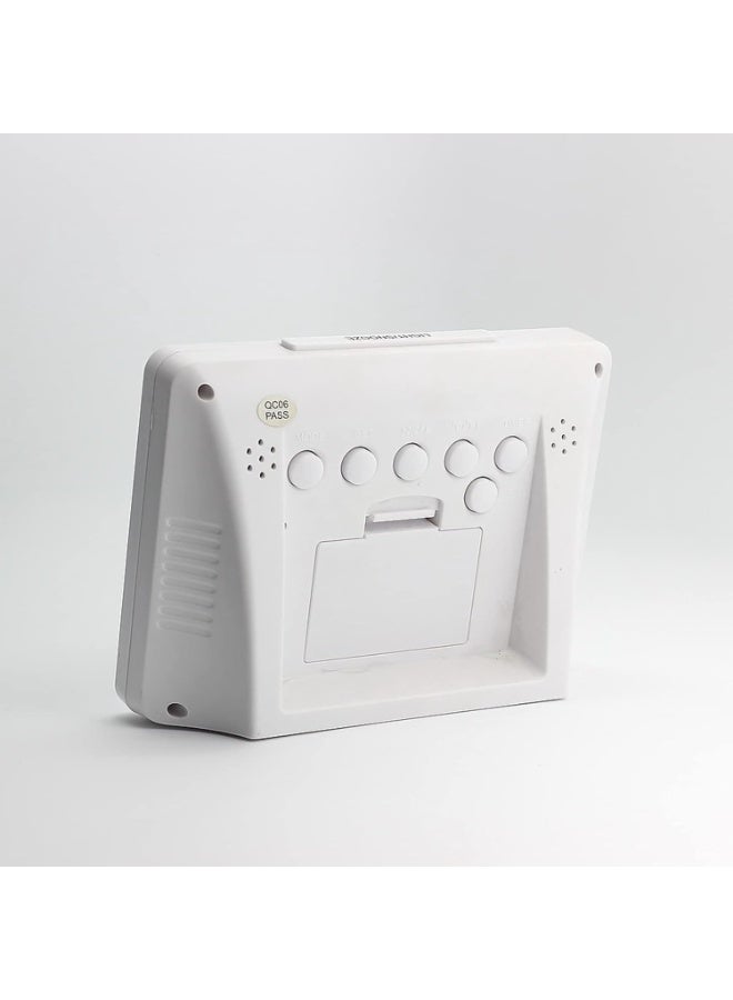 ريكو ساعة منبه رقمية مع تقويم، ساعة منبه رقمية للسفر مع شاشة عرض درجة الحرارة، تعمل بالبطارية، ساعة كبيرة بشاشة تحكم بالصوت، ساعة رقمية LED، ساعة منبه إلكترونية - Image 3